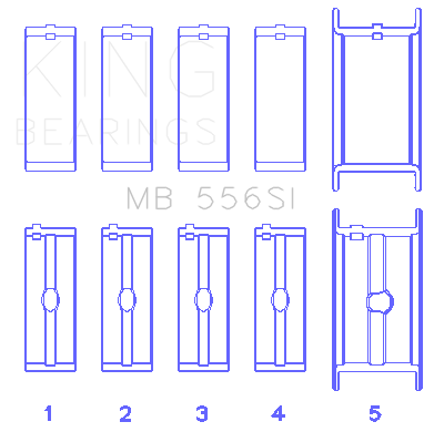 King Chevrolet 396/400/427/502 (Undersize 0.60in) SI-Series Main Bearing Set - MB556SI060