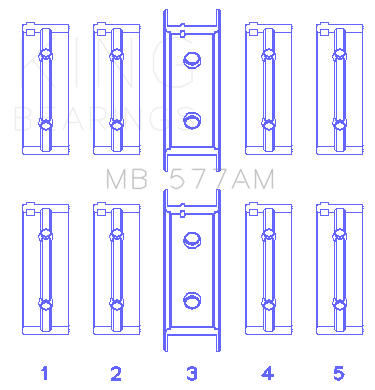 King Engine Bearings Mitsubishi 4G52 (Size +1.0mm) Main Bearing Set - MB577AM1.0