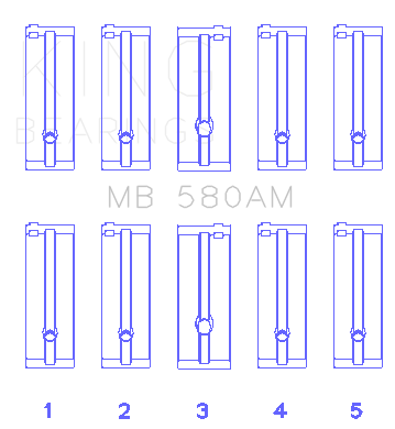 King Engine Bearings Toyota 21R/(Size +1.0mm) Main Bearing Set - MB580AM1.0