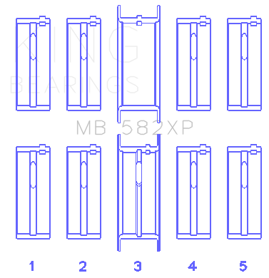 King Ford 2.0L/2.3L 8V (Size STDX Oversized) Performance Main Bearing Set - MB582XPSTDX