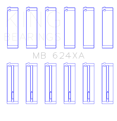 King Engine Bearings Mercedes Benz Om602.982/983/989 (Size +0.75mm) Main Bearing Set - MB624XA0.75