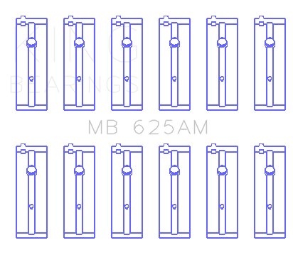 King Engine Bearings Honda G25A1/4 (Size +0.25mm) Main Bearing Set - MB625AM0.25