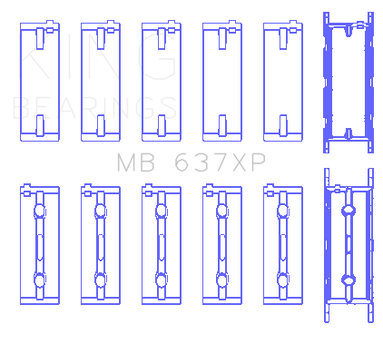 King BMW S85B50A Crankshaft Performance Main Bearings (Size .026) - MB637XP.026