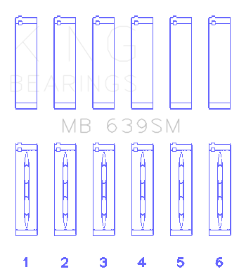 King Engine Bearings Audi/VW 1.8L/2.0L (Size STD) Main Bearing Set - MB639SM-STD