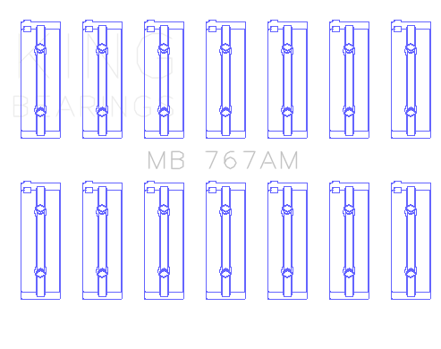 King Toyota 2M/4M/5ME/5MGE/7MGE/7MGTE (Size +1.0) Main Bearing Set - MB767AM1.0