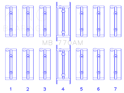 King BMW M30B35/25/28/32/33/35 Main Bearing Set (Size +0.5) - MB770AM0.5