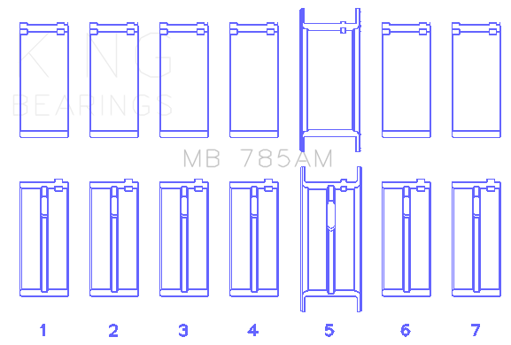 King Ford 200 3.3L 12V (Size +0.40) Main Bearing Set - MB785AM040