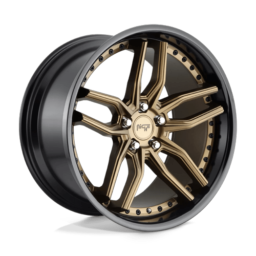 Niche 1PC M195 Methos 20X10.5 5X112 +40MM Matte Bronze Black Bead Ring