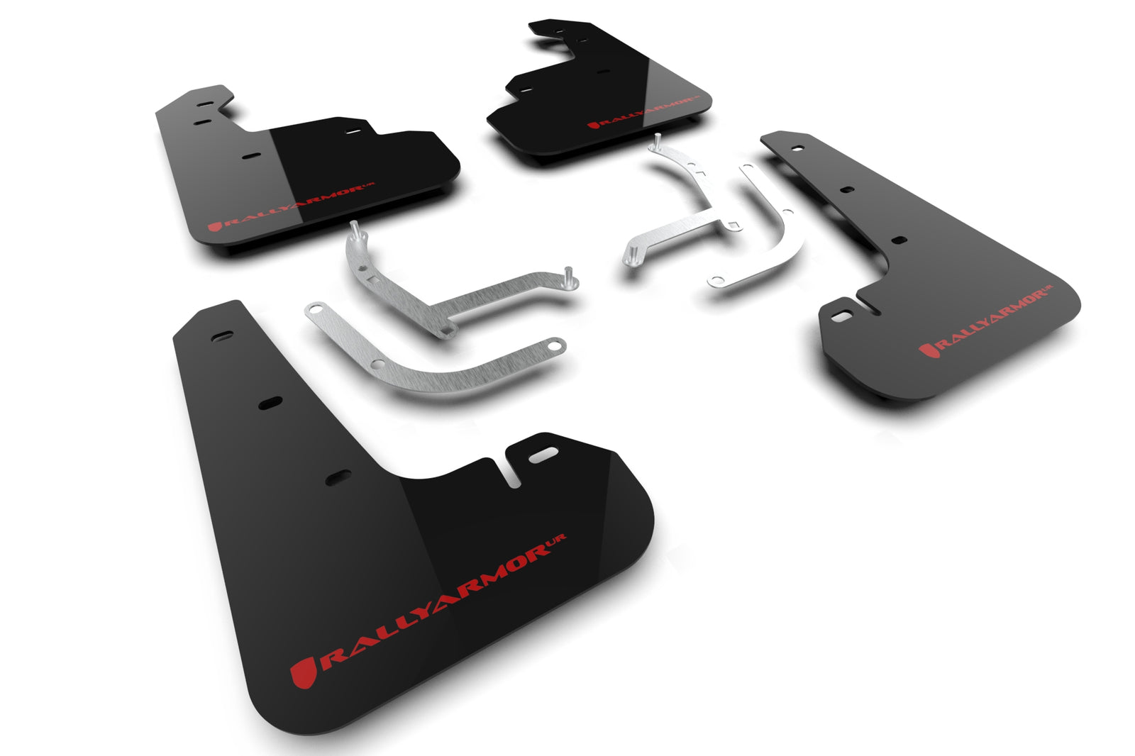 Rally Armor 2024 Subaru Impreza Black UR Mud Flap w/ Red Logo - MF105-UR-BLK-RD for 2024-2026 Subaru Impreza - front view