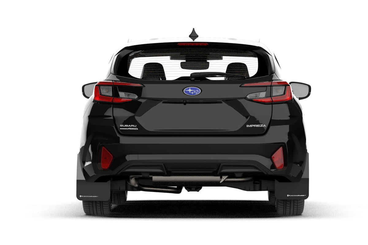 Rally Armor 2024 Subaru Impreza Black UR Mud Flap w/ White Logo - MF105-UR-BLK-WH