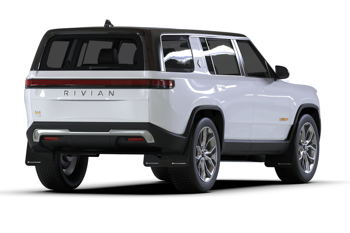 Rally Armor 22-24 Rivian R1S Black UR Mud Flap w/Red Logo - MF108-UR-BLK-RD