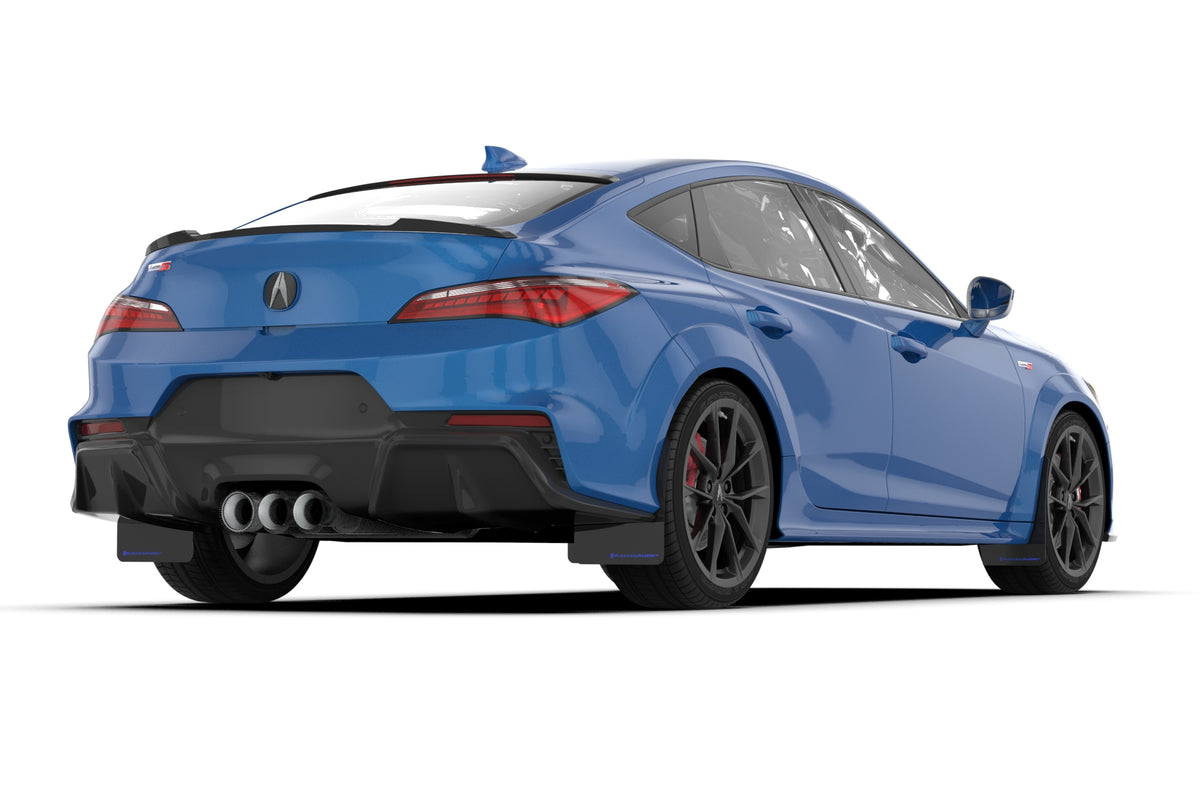 Rally Armor 23-24 Acura Integra A-Spec Black UR Mud Flap W/Blue Logo (No Drilling Req.) - MF109-UR-BLK-BL