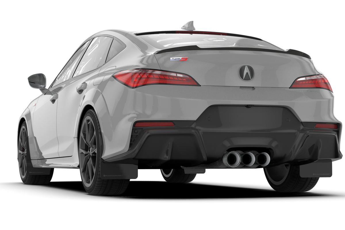 Rally Armor 23-24 Acura Integra + Integra A-Spec Black UR Mud Flap W/Dark Grey Logo (No Drill Req) - MF109-UR-BLK-DGRY