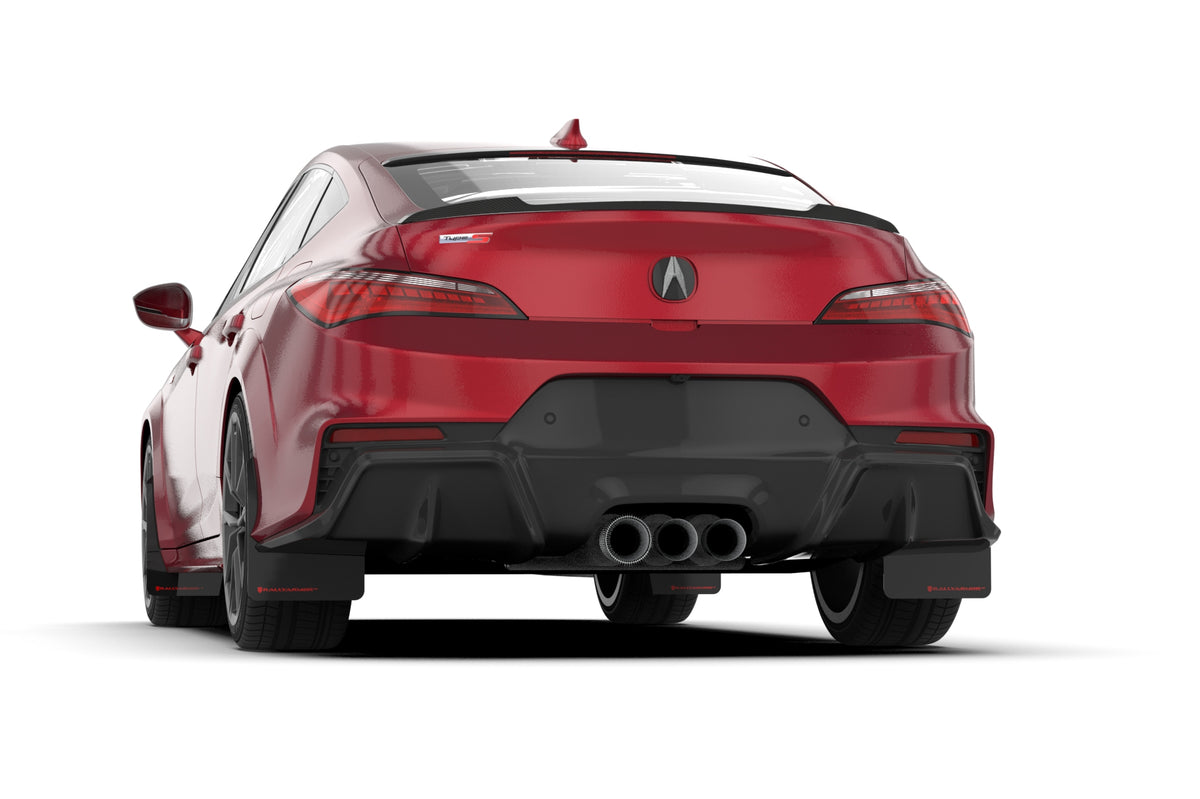 Rally Armor 23-24 Acura Integra + Integra A-Spec Black UR Mud Flap W/Dark Grey Logo (No Drill Req) - MF109-UR-BLK-DGRY