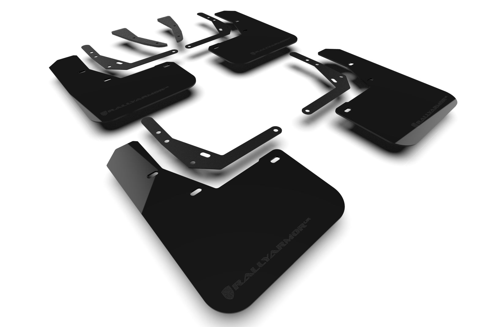 Rally Armor 2024 Hyundai Kona EV Black UR Mud Flap - Metallic Black Logo - MF113-UR-BLK-MBK for 2024-2025 Hyundai Kona - fron