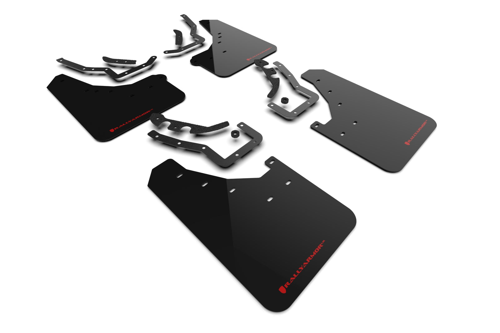 Rally Armor 2024 Toyota Tacoma Black UR Mud Flap w/ Red Logo - MF114-UR-BLK-RD for 2024-2026 Toyota Tacoma - front view
