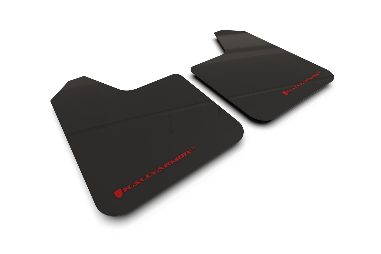 Rally Armor Universal UR Black Mud Flap Red Logo - Pair - MF12-UR-BLK-RD-LRT by Rally Armor - front view