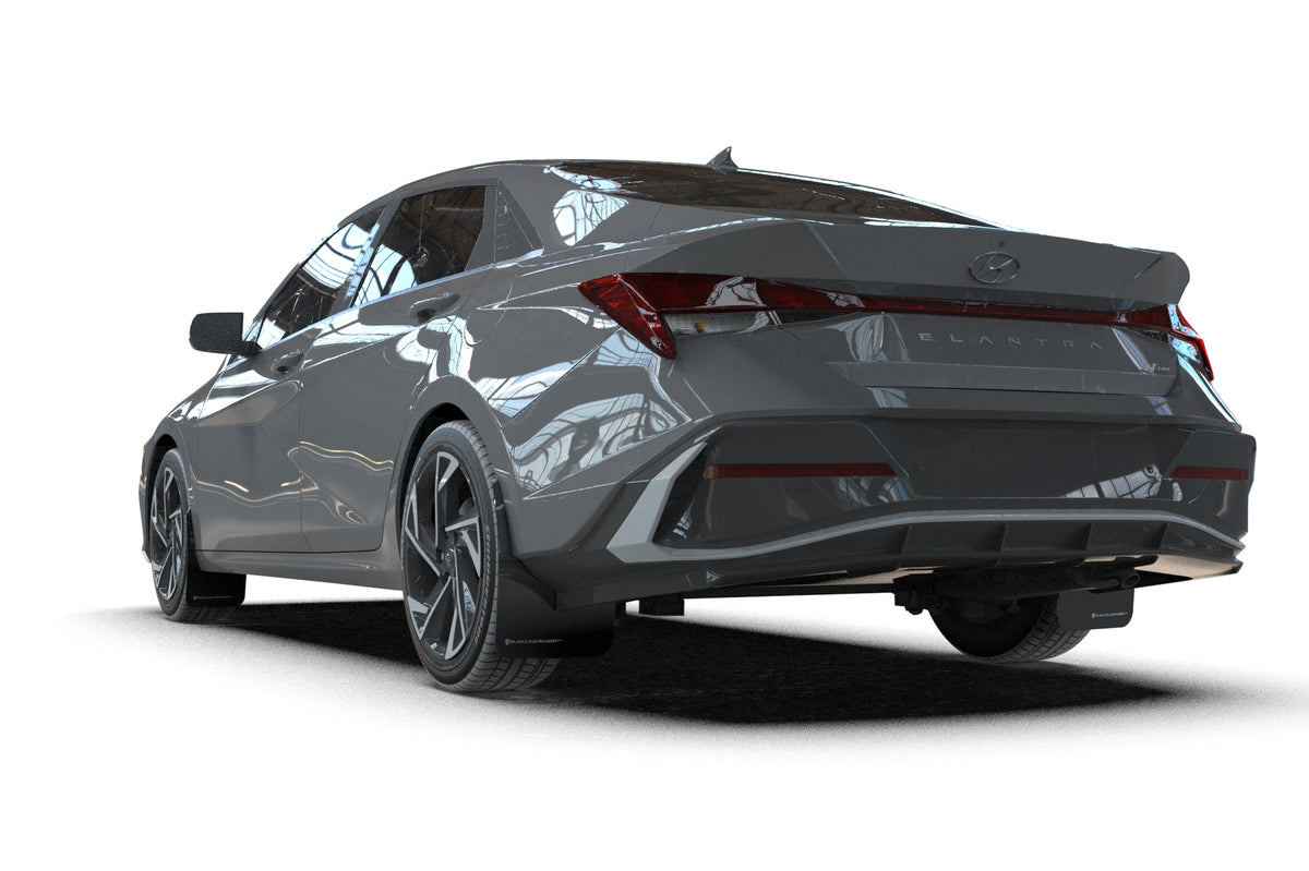 Rally Armor 2024 Hyundai Elantra N Line Black Mud Flap w/ Grey Logo - MF120-UR-BLK-GRY