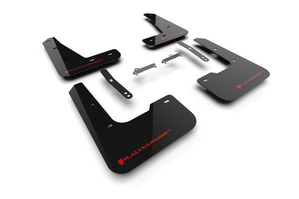 Rally Armor 2024+ Hyundai Elantra N Line Black Mud Flap w/ Red Logo - MF120-UR-BLK-RD for 2024-2026 Hyundai Elantra - front v
