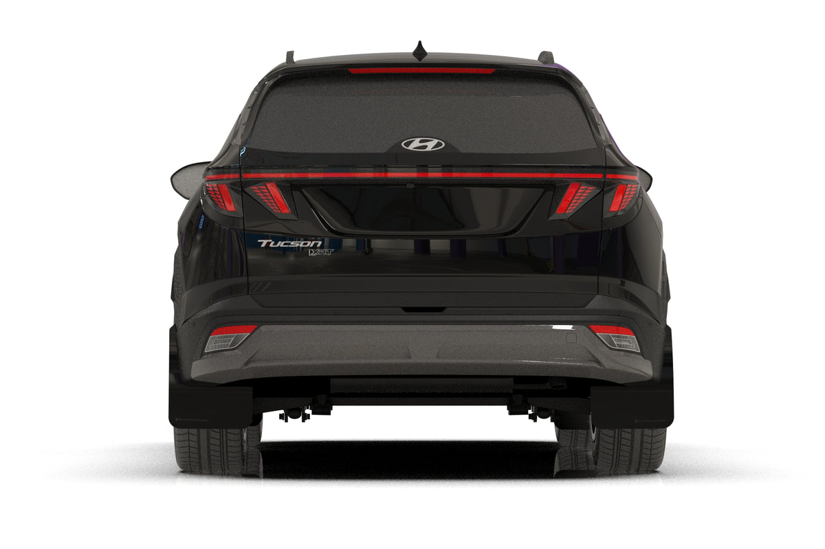 Rally Armor 2025 Hyundai Tucson XRT Black UR Mud Flap - Red Logo - MF125-UR-BLK-RD
