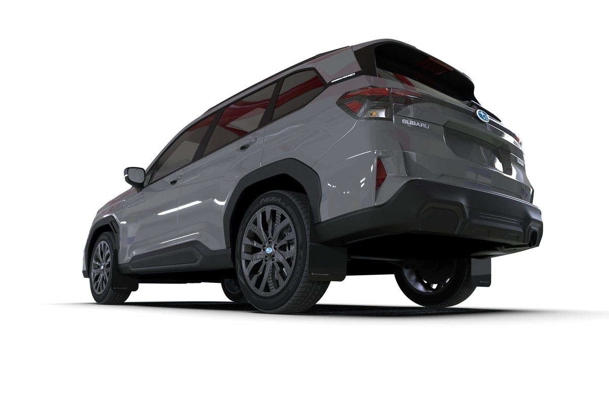 Rally Armor 2025 Subaru Forester Black UR Mud Flap w/Grey Logo - MF132-UR-BLK-GRY