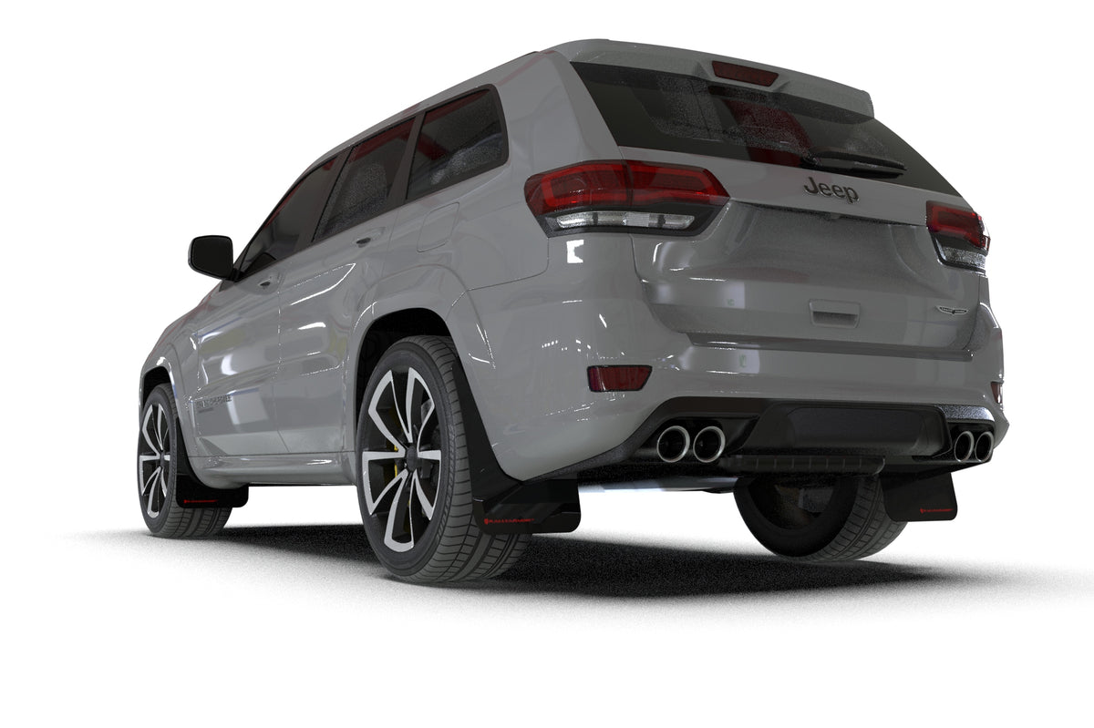 Rally Armor 18-22 Jeep Grand Cherokee SRT Trackhawk Black UR Mud Flap - Red Logo - MF134-UR-BLK-RD