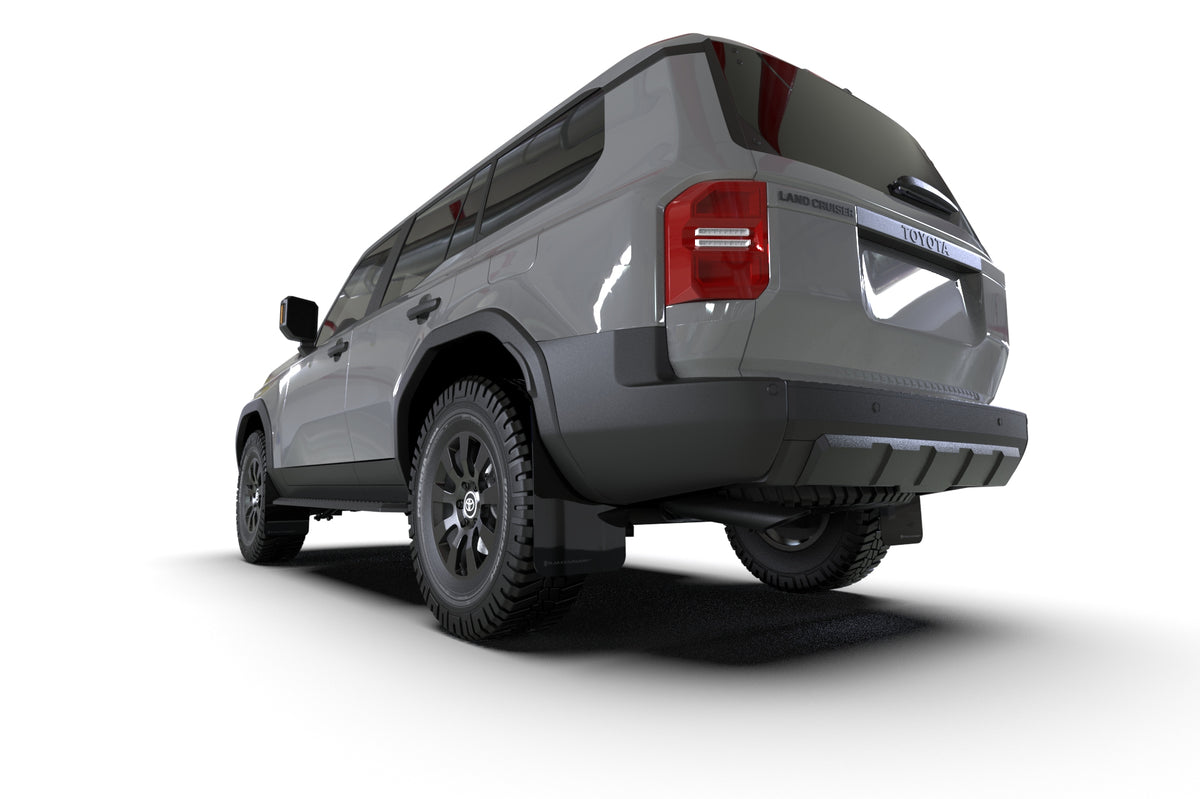 Rally Armor 25+ Toyota Land Cruiser Black UR Mud Flap Dark Grey Logo - MF138-UR-BLK-DGRY