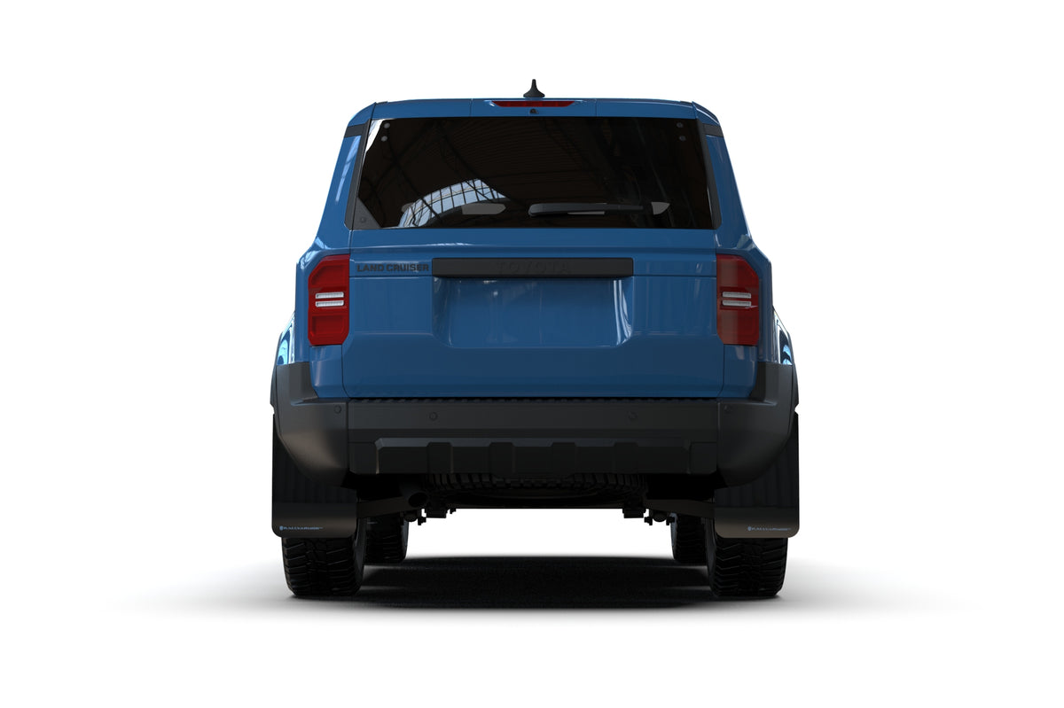 Rally Armor 25+ Toyota Land Cruiser Black UR Mud Flap Light Blue Logo - MF138-UR-BLK-LBL