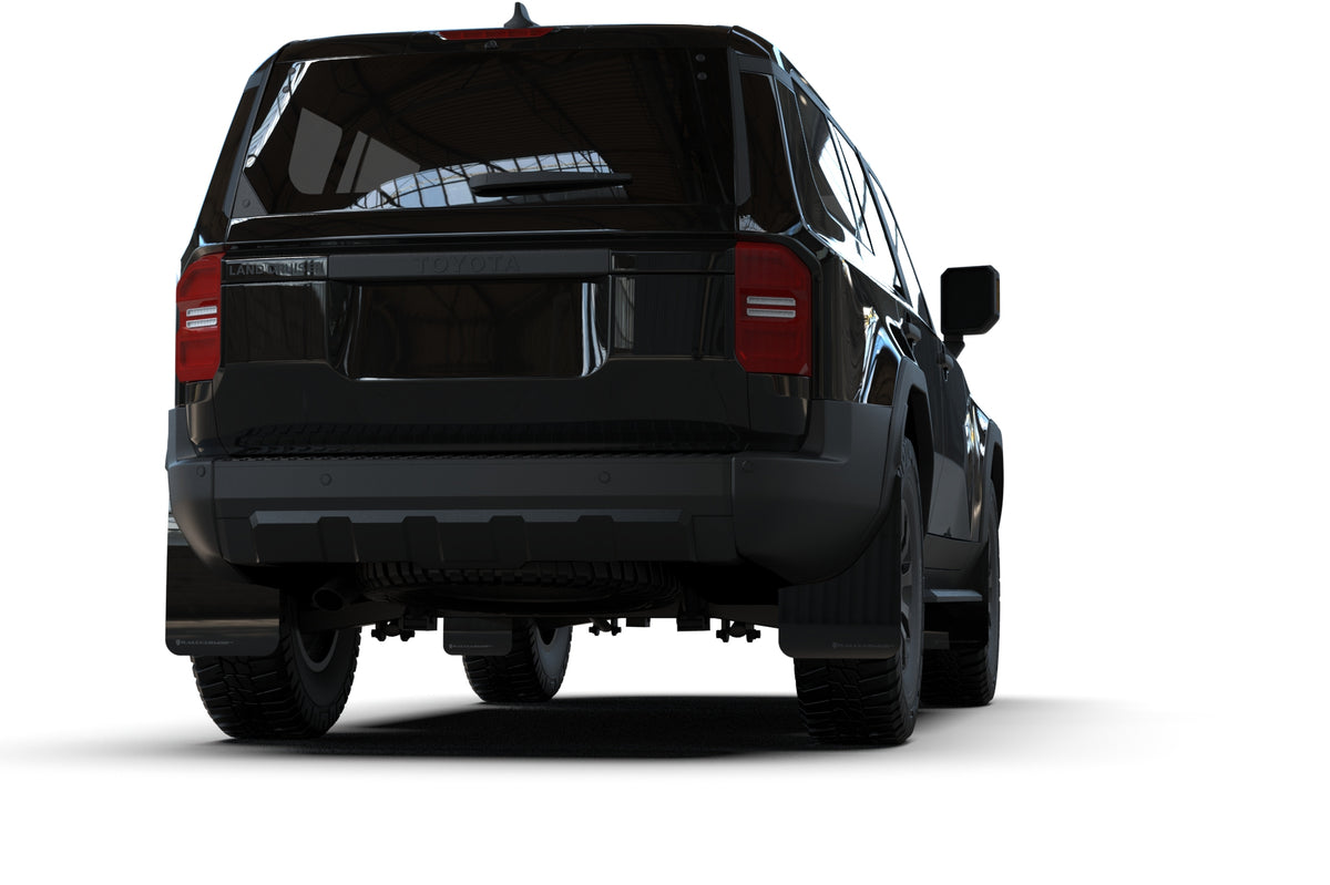 Rally Armor 25+ Toyota Land Cruiser Black UR Mud Flap Metallic Black Logo - MF138-UR-BLK-MBK