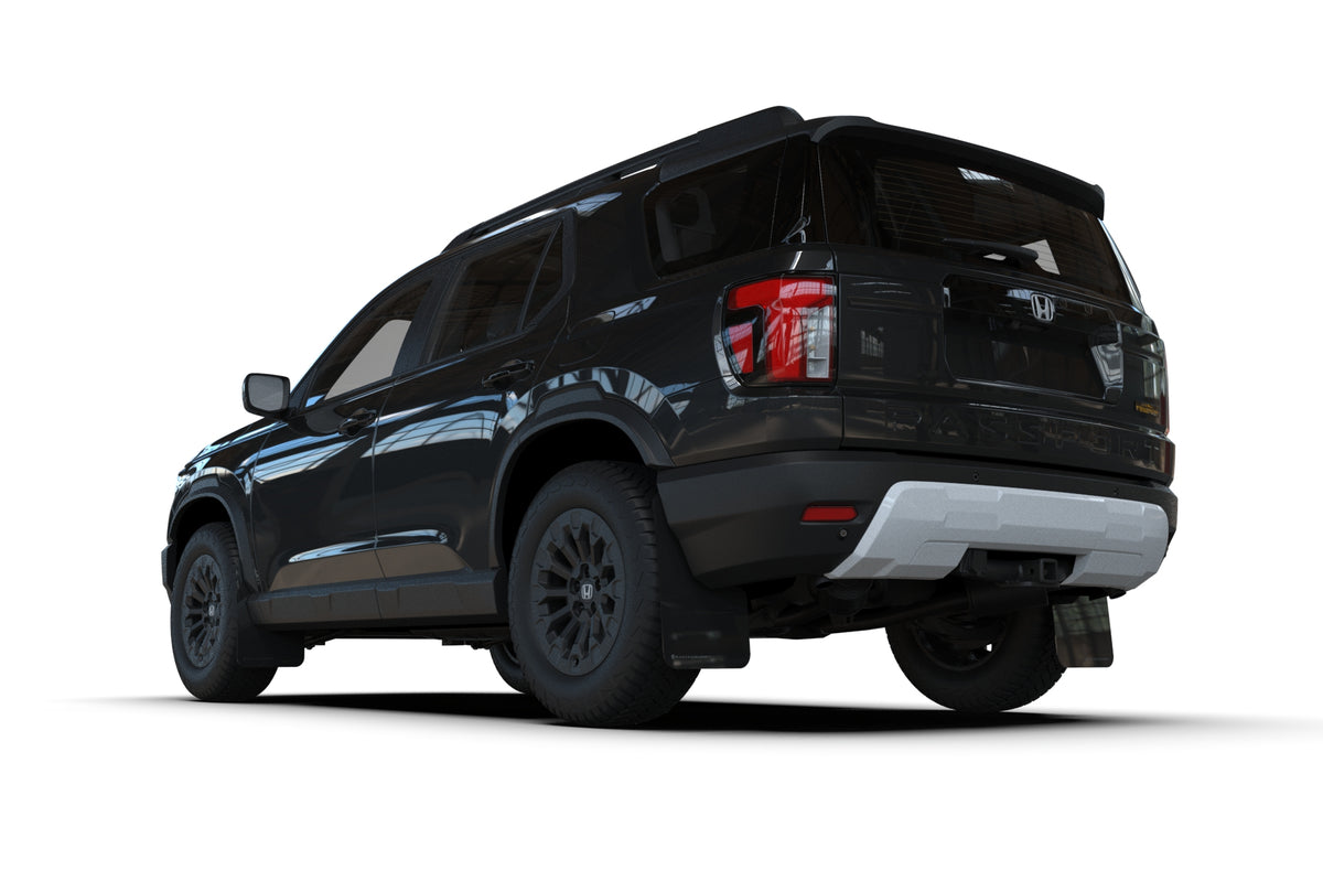 Rally Armor 2026 Honda Passport Black UR Mudflap - Metallic Black Logo - MF139-UR-BLK-MBK
