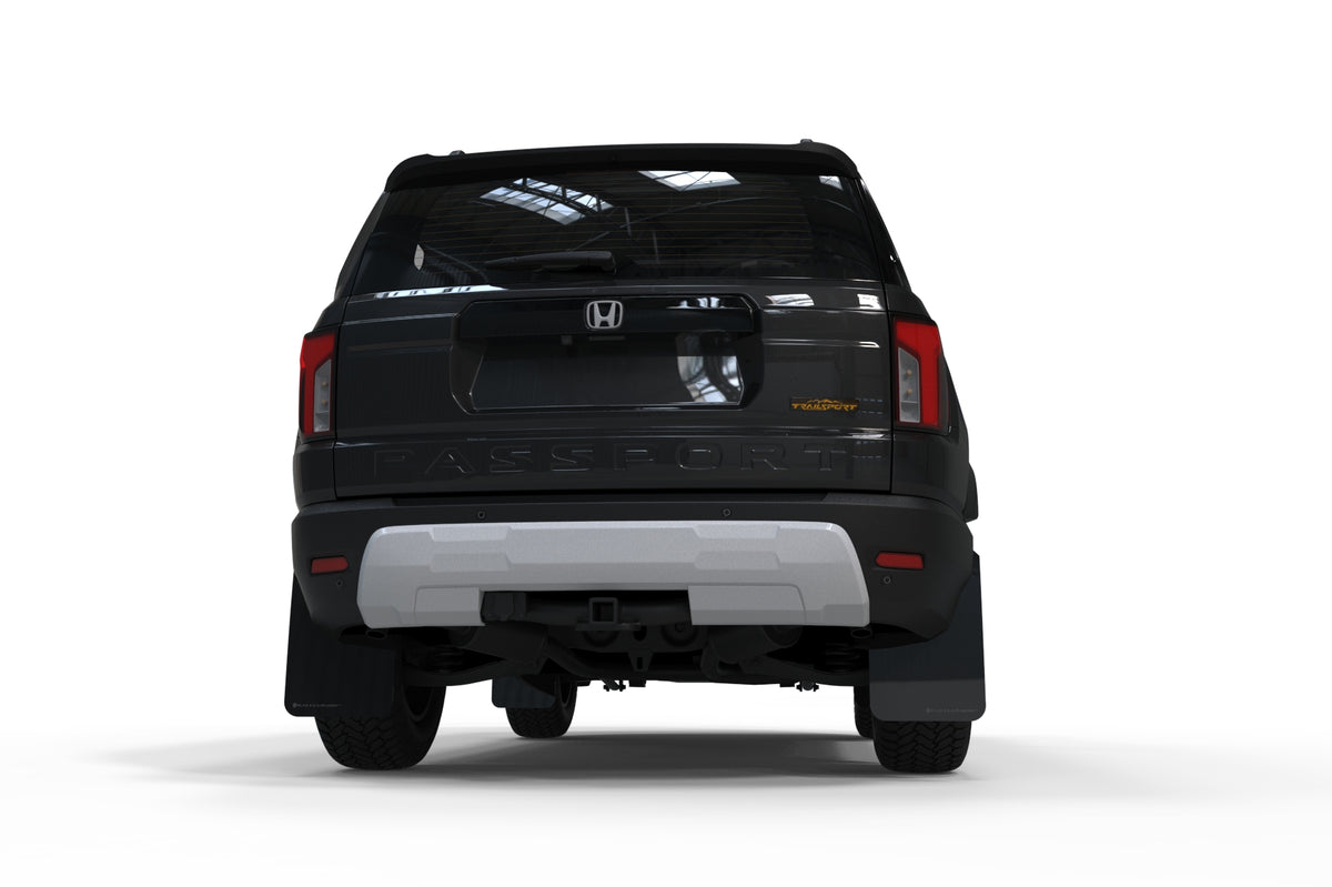 Rally Armor 2026 Honda Passport Black UR Mudflap - Metallic Black Logo - MF139-UR-BLK-MBK