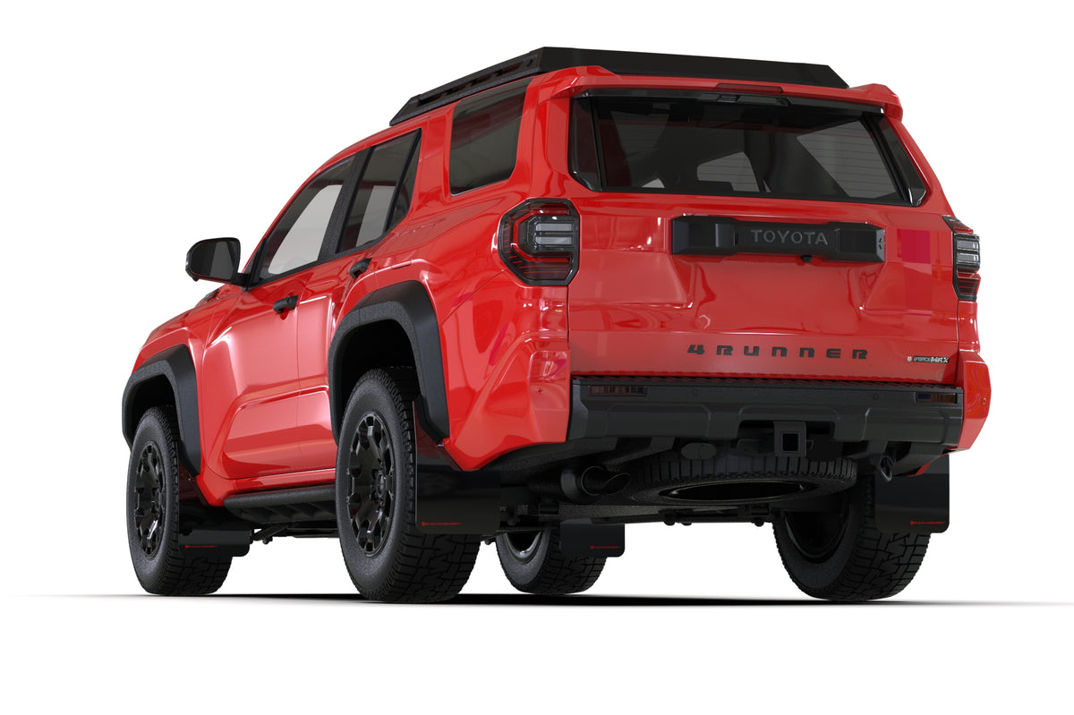 Rally Armor 2025+ Toyota 4Runner Black UR Mud Flap w/ Red Logo - MF148-UR-BLK-RD