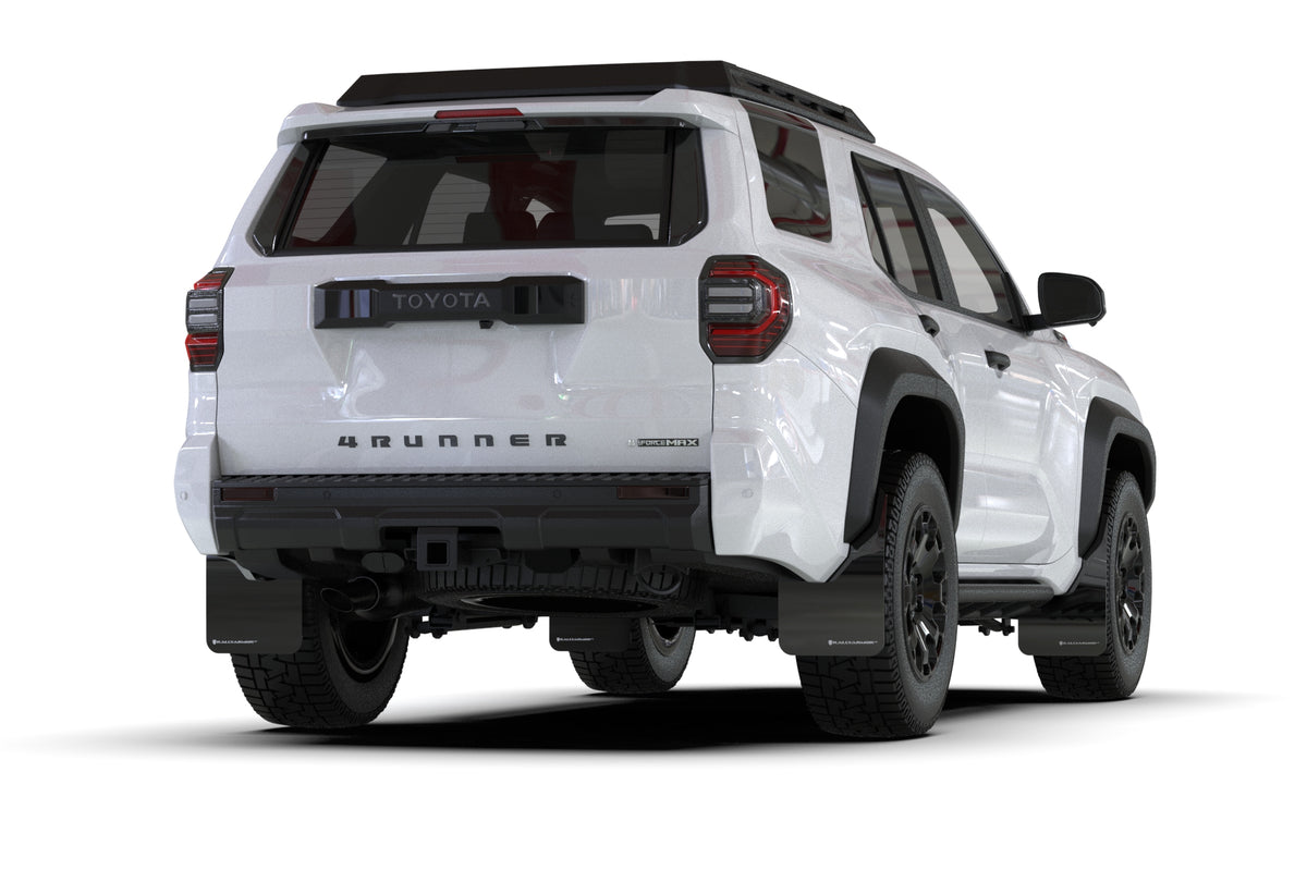Rally Armor 2025+ Toyota 4Runner Black UR Mud Flap w/ White Logo - MF148-UR-BLK-WH
