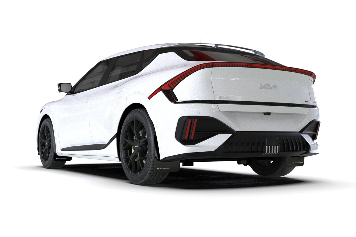 Rally Armor 25-26 Kia EV6 Base Light/GT/GT-Line Black Mud Flap - White Logo - MF151-UR-BLK-WH