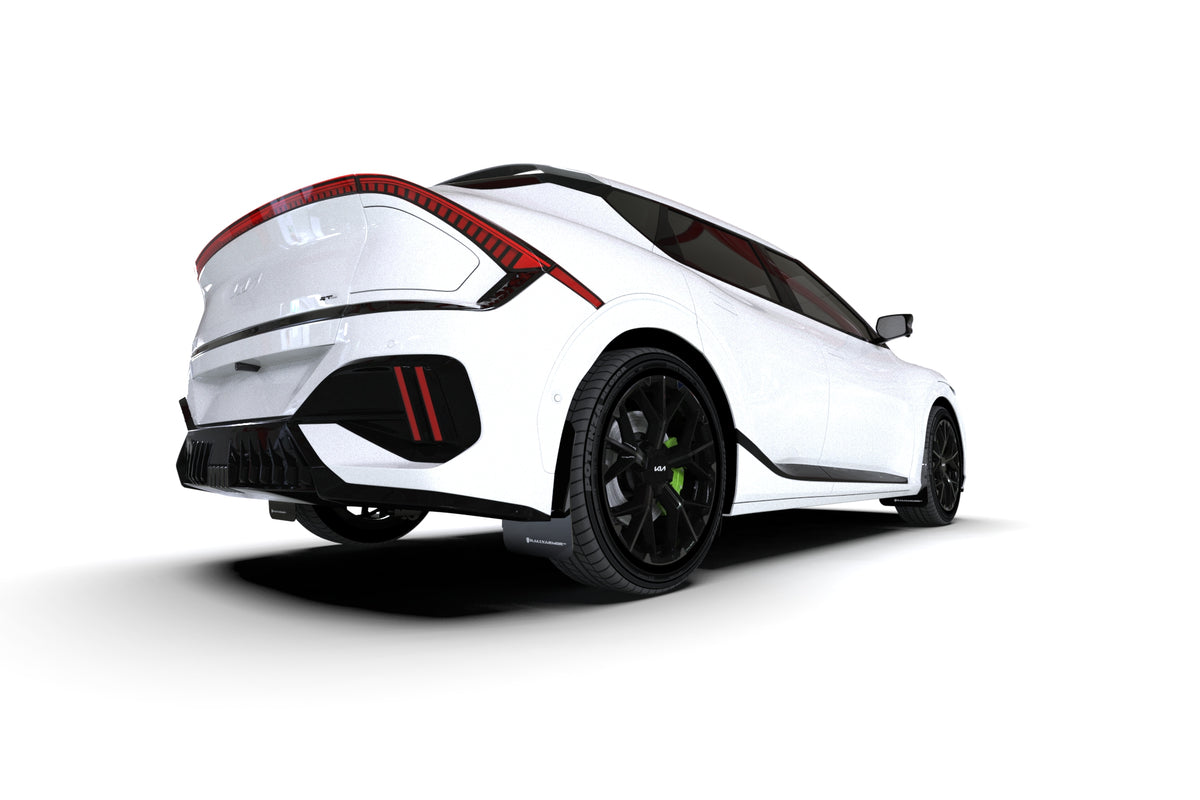 Rally Armor 25-26 Kia EV6 Base Light/GT/GT-Line Black Mud Flap - White Logo - MF151-UR-BLK-WH