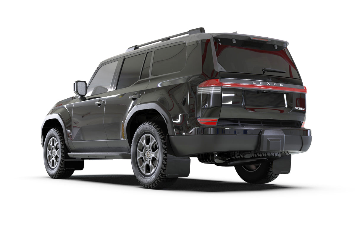 Rally Armor 24-25 Lexus GX 550 Luxury Black UR Mud Flap - Metallic Black Logo - MF162-UR-BLK-MBK
