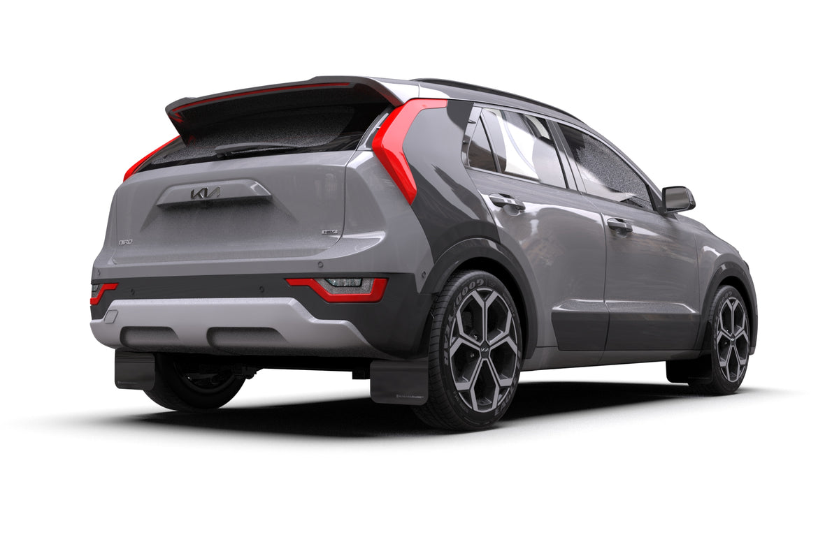 Rally Armor 2023 Kia Niro SG2 Black UR Mud Flap Dark Grey Logo - MF21-UR-BLK-DGRY