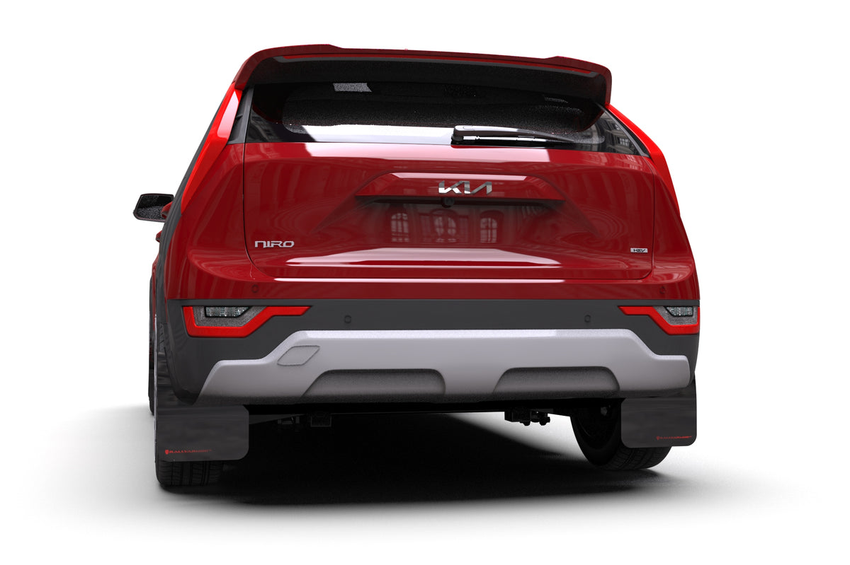 Rally Armor 2023 Kia Niro SG2 Black UR Mud Flap Red Logo - MF21-UR-BLK-RD