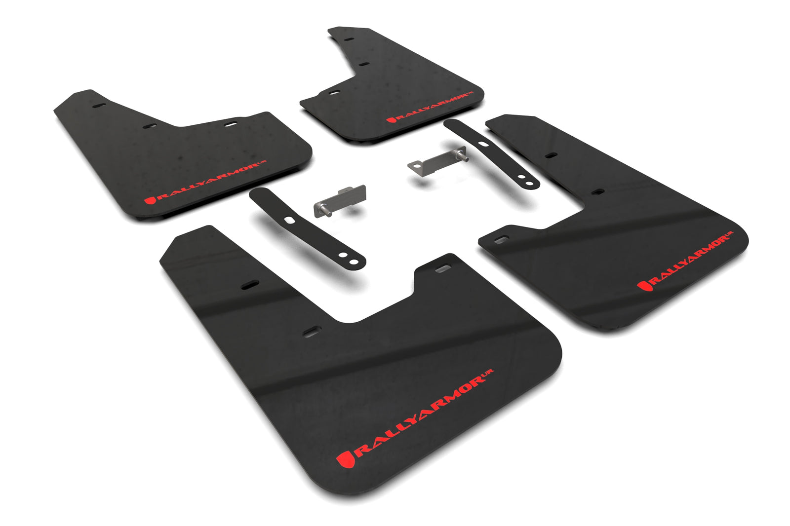 Rally Armor 2023 Kia Niro SG2 Black UR Mud Flap Red Logo - MF21-UR-BLK-RD for 2023-2025 Kia Niro - front view