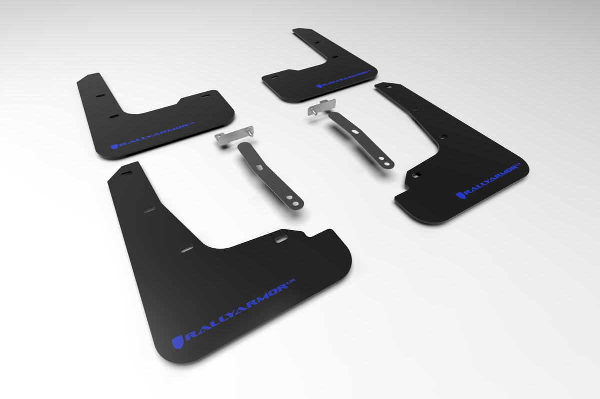 Rally Armor 21-23 Hyundai Elantra Black UR Mud Flap w/Blue Logo - MF69-UR-BLK-BL for 2021-2023 Hyundai Elantra - front view