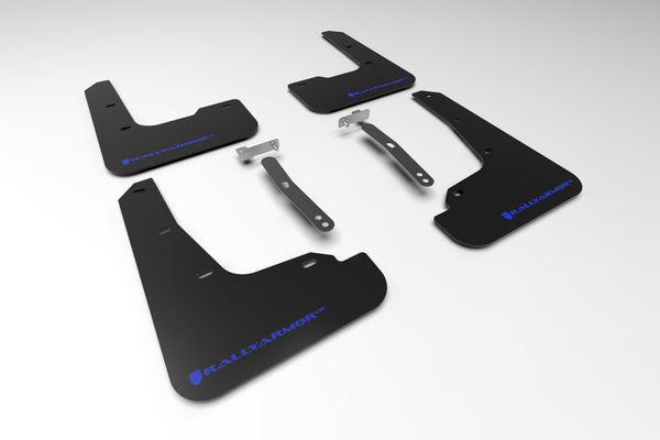 Rally Armor 21-23 Hyundai Elantra Black UR Mud Flap w/Blue Logo - MF69-UR-BLK-BL for 2021-2023 Hyundai Elantra - front view