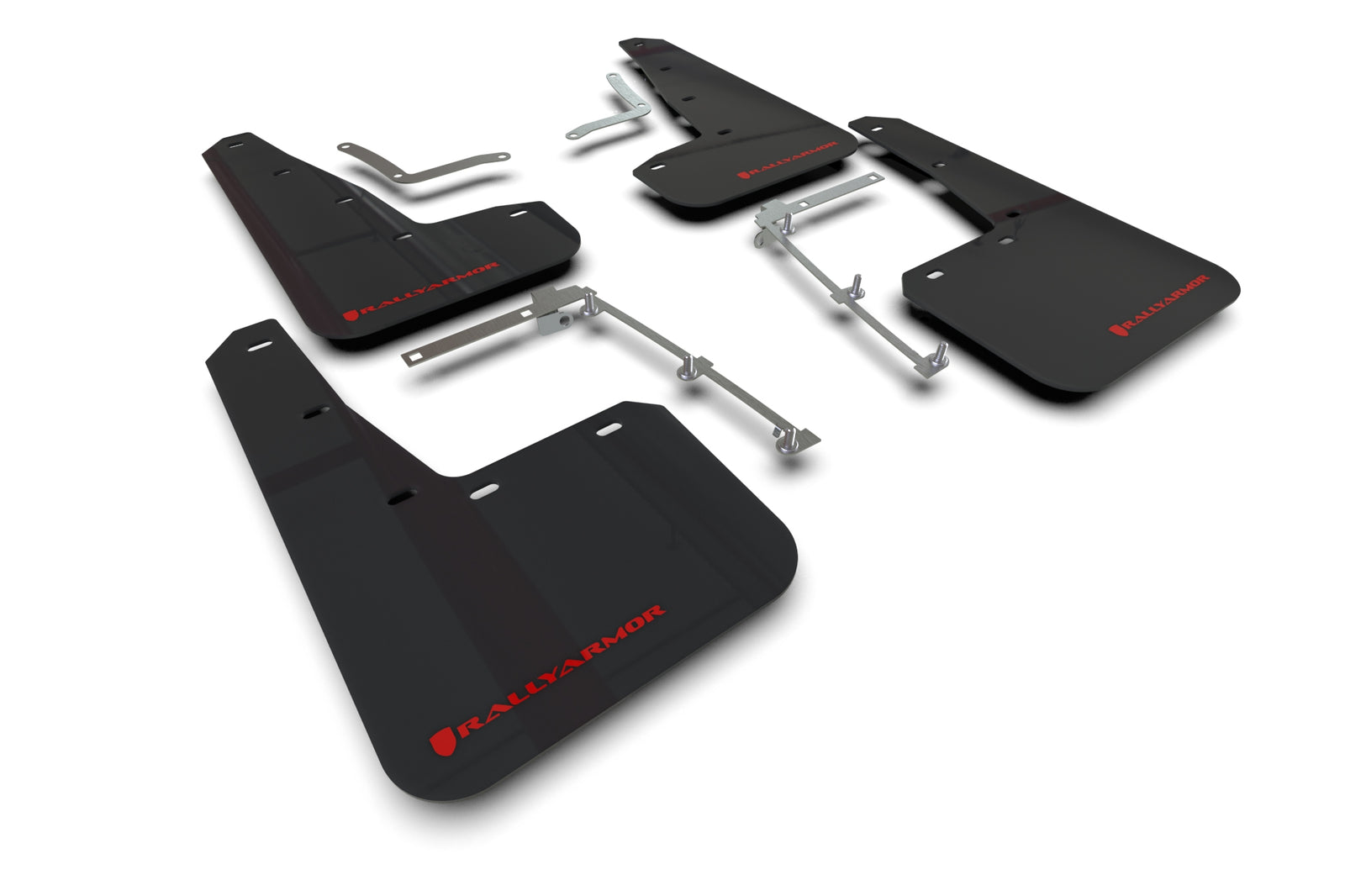 Rally Armor 20-22 Toyota GR Yaris Hatchback Black Mud Flap w/ Red Logo - MF74-UR-BLK/RD by Rally Armor - front view