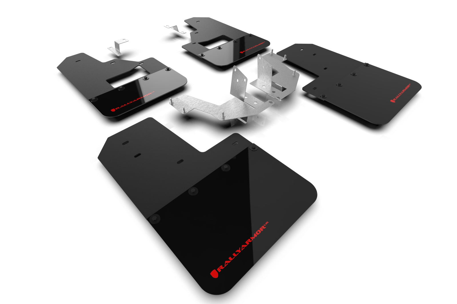 Rally Armor 21-24 Ford Bronco (Plstc Bmpr + RB - NO Rptr/Sprt) Blk Mud Flap w/Red Logo - MF85-RB-PL-RD for 2021-2026 Ford Bro