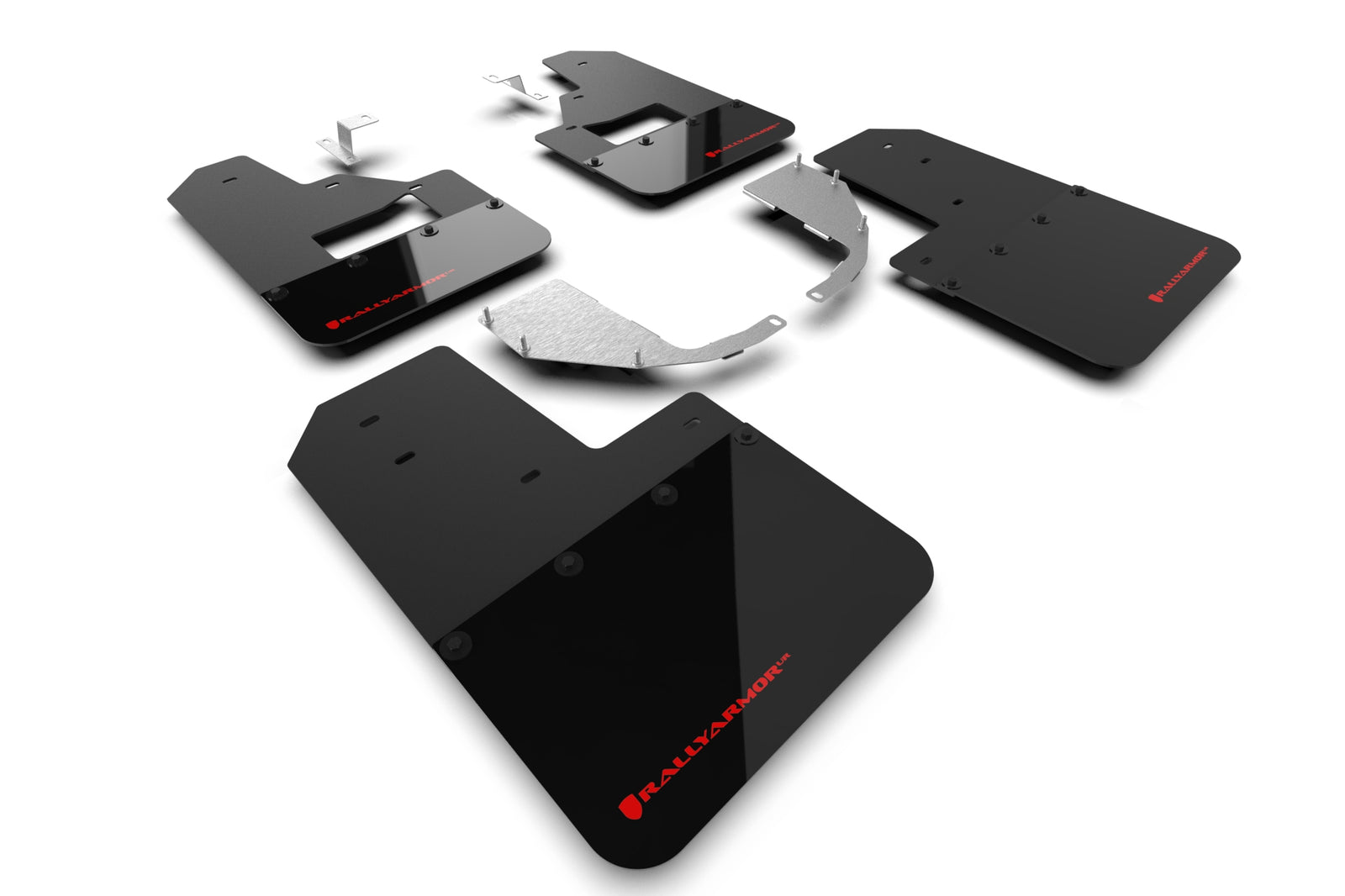 Rally Armor 21-24 Ford Bronco (Steel Bmpr + RB - NO Rptr/Sprt) Blk Mud Flap w/Red Logo - MF85-RB-ST-RD for 2021-2026 Ford Bro