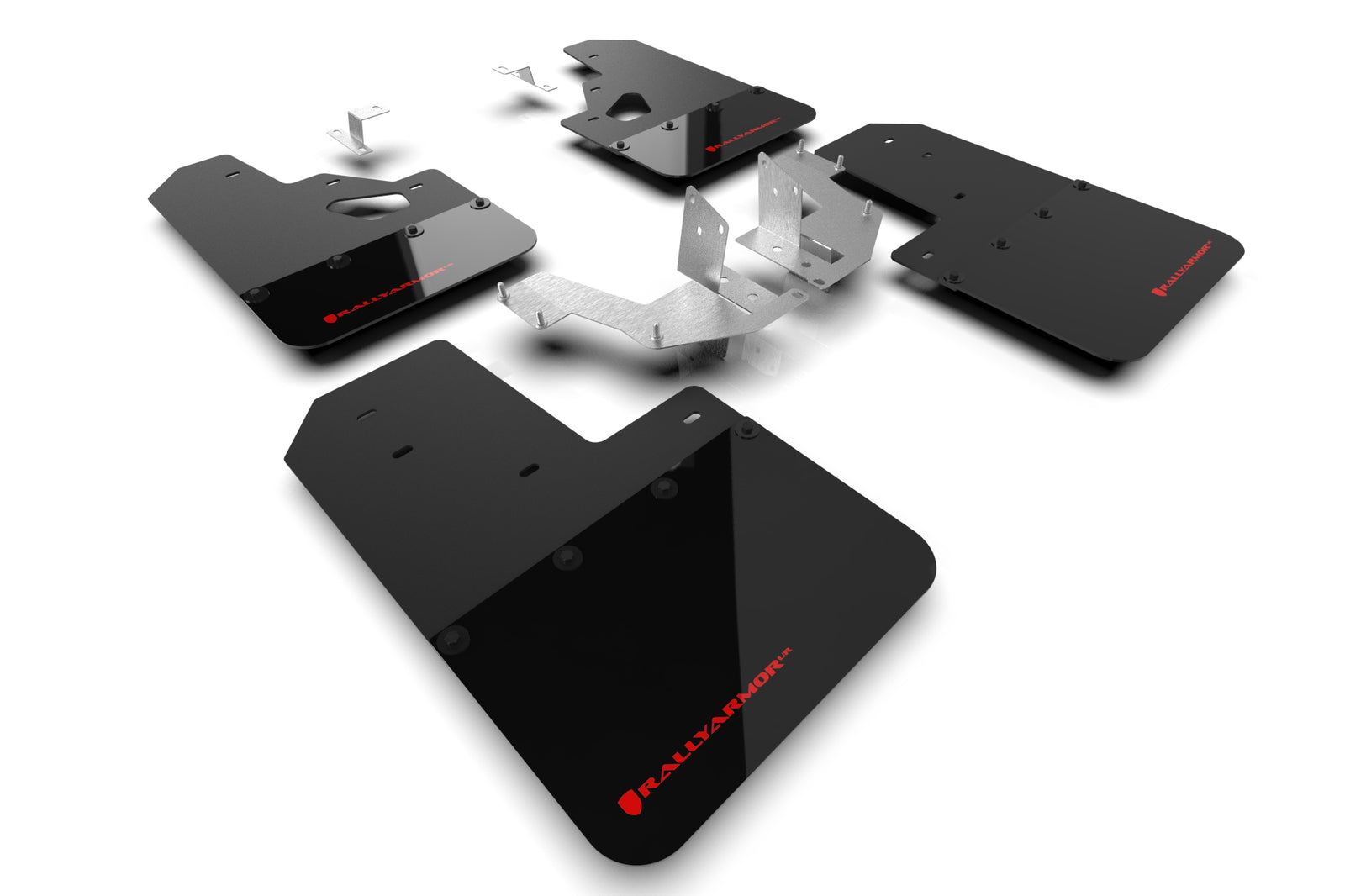 Rally Armor 21-24 Ford Bronco (Plstc Bmpr + RR - NO Rptr/Sprt) Blk Mud Flap w/Red Logo - MF85-RR-PL-RD for 2021-2026 Ford Bro