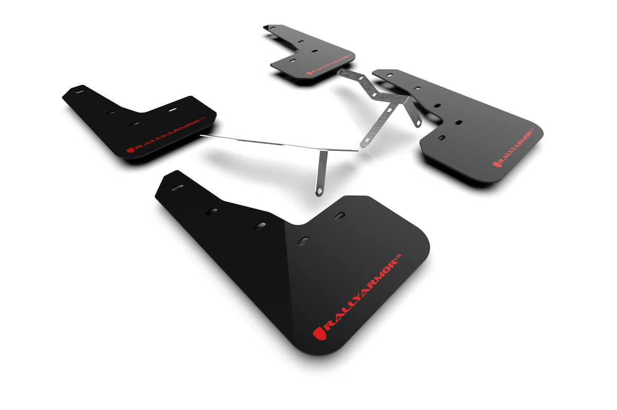 Rally Armor 2022 Honda Civic (Incl. Si/Sport/Touring) Black UR Mud Flap w/ Red Logo - MF90-UR-BLK/RD for 2022-2025 Honda Civi