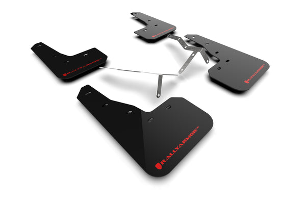 Rally Armor 2022 Honda Civic (Incl. Si/Sport/Touring) Black UR Mud Flap w/ Red Logo - MF90-UR-BLK/RD for 2022-2025 Honda Civi