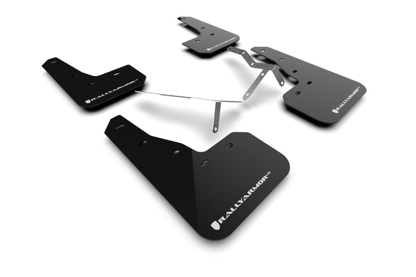 Rally Armor 2022 Honda Civic (Incl. Si/Sport/Touring) Black UR Mud Flap w/ White Logo - MF90-UR-BLK/WH for 2022-2025 Honda Ci