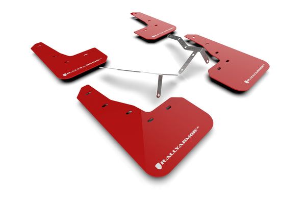 Rally Armor 2022 Honda Civic (Incl. Si/Sport/Touring) Red UR Mud Flap w/ White Logo - MF90-UR-RD/WH for 2022-2025 Honda Civic