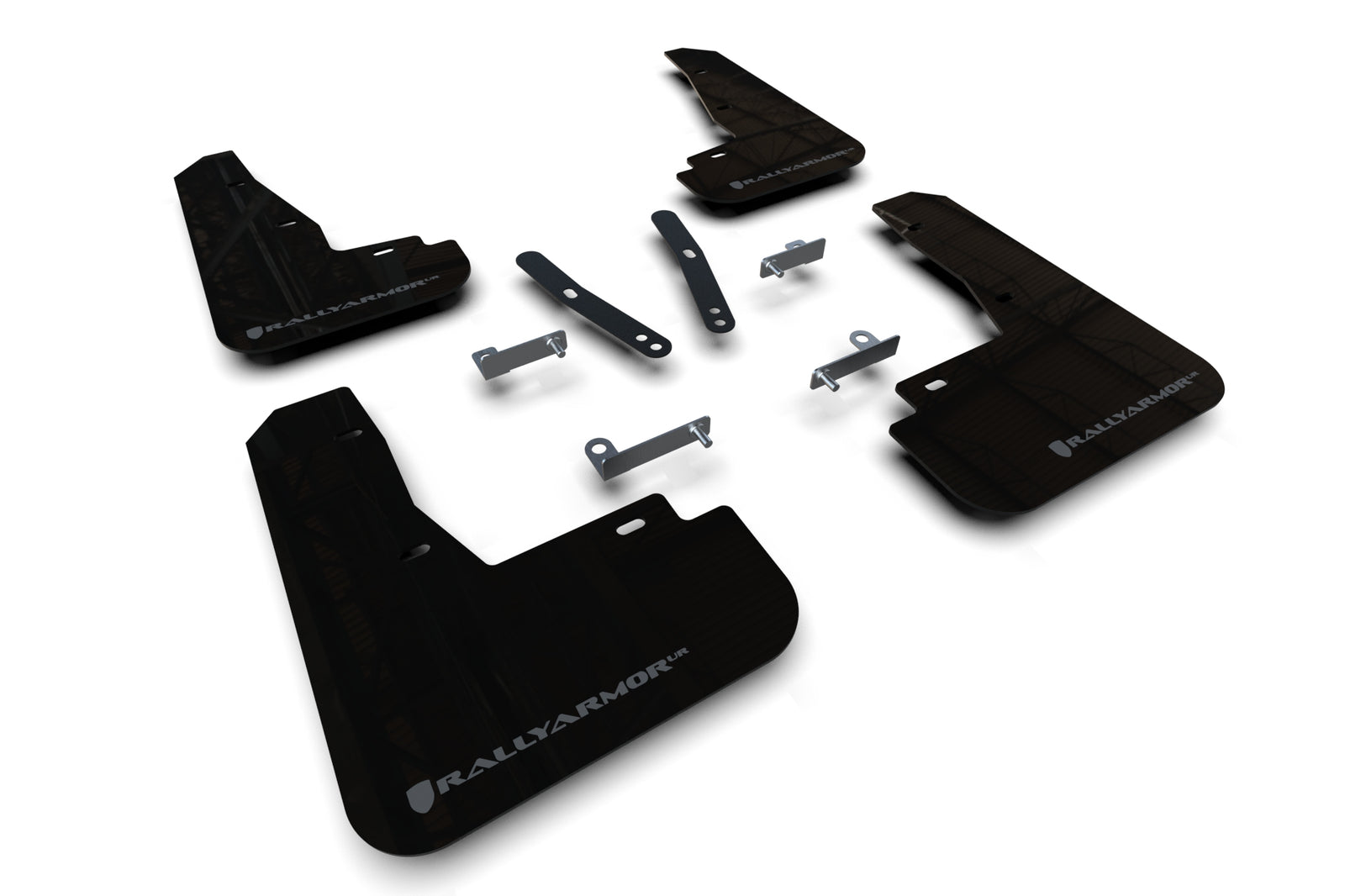 Rally Armor 22-23 Kia EV6 Black UR Mud Flap Dark Grey Logo - MF91-UR-BLK-DGRY for 2022-2024 Kia EV6 - front view